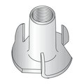 Newport Fasteners T-Nut, 3 Prongs, #10-24, 18-8 Stainless Steel, 9/32 in Barrel Ht, 500 PK 555653-PR-500